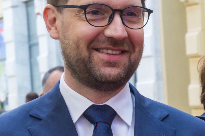Roberta Metsola, President of the European Parliament Official visit to Timișoara - Walk to the Philharmonic Hall with Dominic Fritz, Mayor of Timișoara