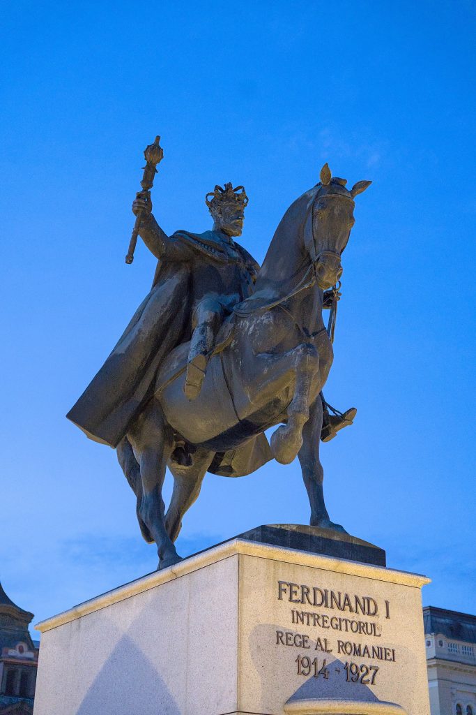 Statue of Ferdinand I in Oradea city center